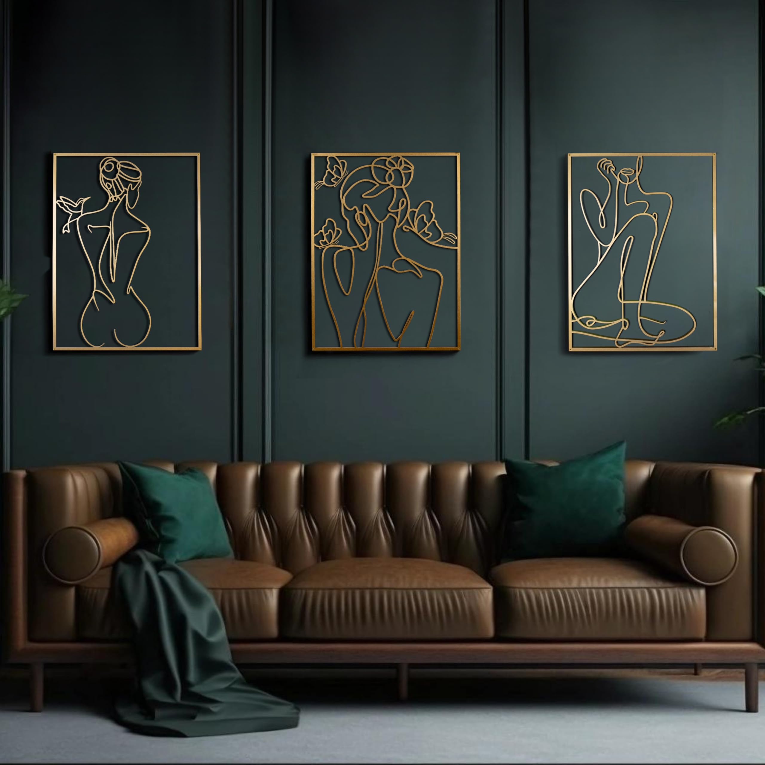 Amazon.com: 3J Group XL Gold Metal Wall Art - 18x24 Inches, 3